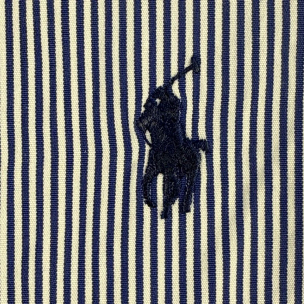 Ralph Lauren Mens Classic Fit Striped Button Down Shirt Blue White Large L